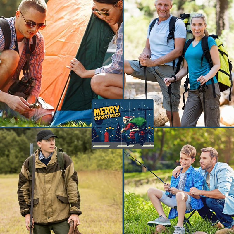 Outdoor Survival Adventskalender 24 Dagen – Compleet Overlevingsset met Gadgets en Gereedschap voor Avonturiers | Sansoti