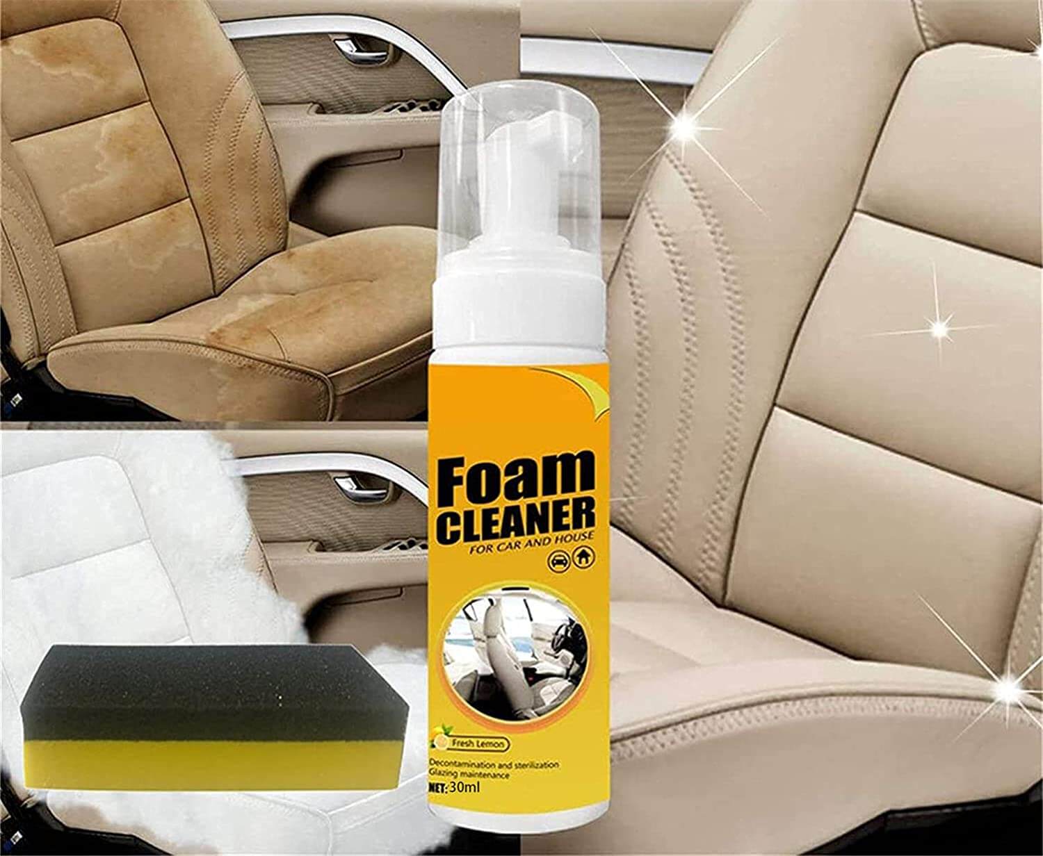 Allesreiniger Schuimspray 150ml – Effectieve Vlekverwijderaar voor Huis & Auto met Citroengeur | Sansoti