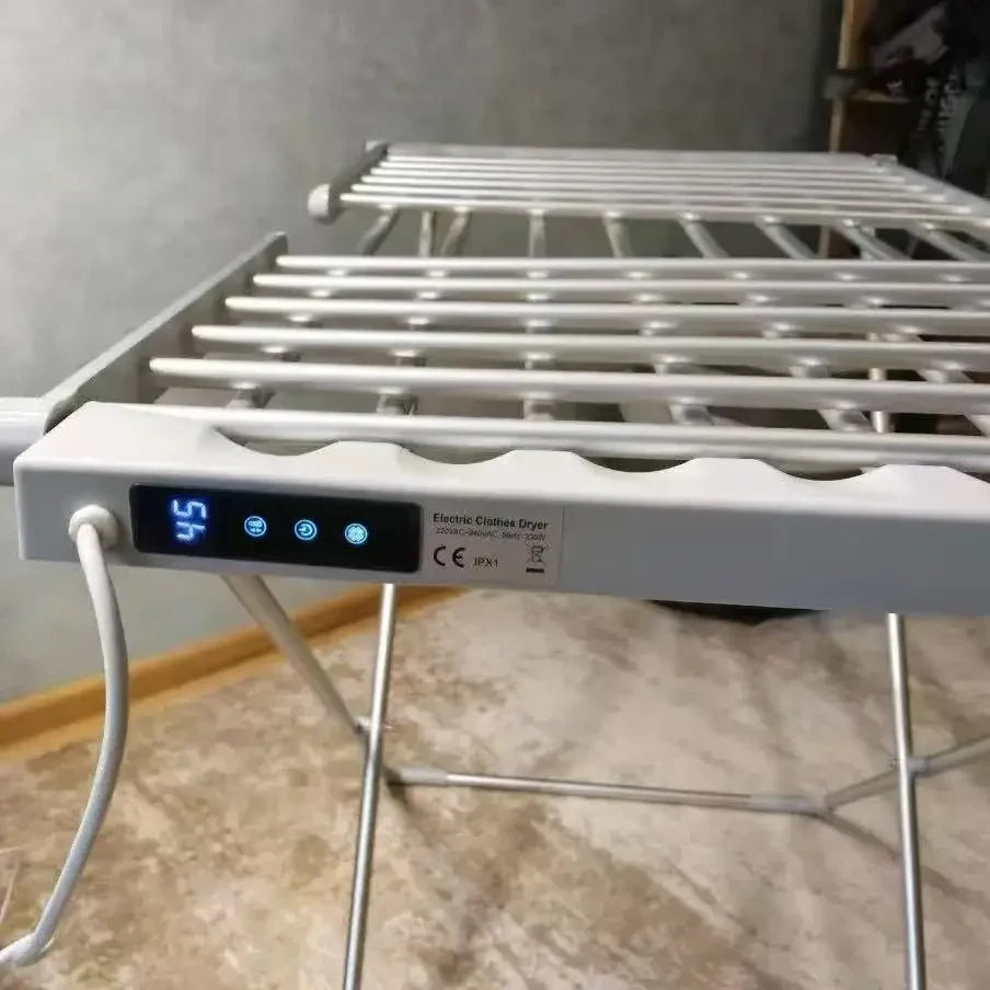 Beheizbarer elektrischer Wäscheständer, klappbar, 120 W, Aluminiumstangen, Wäschetrockner für drinnen, energiesparender Wäscheständer | Sansoti