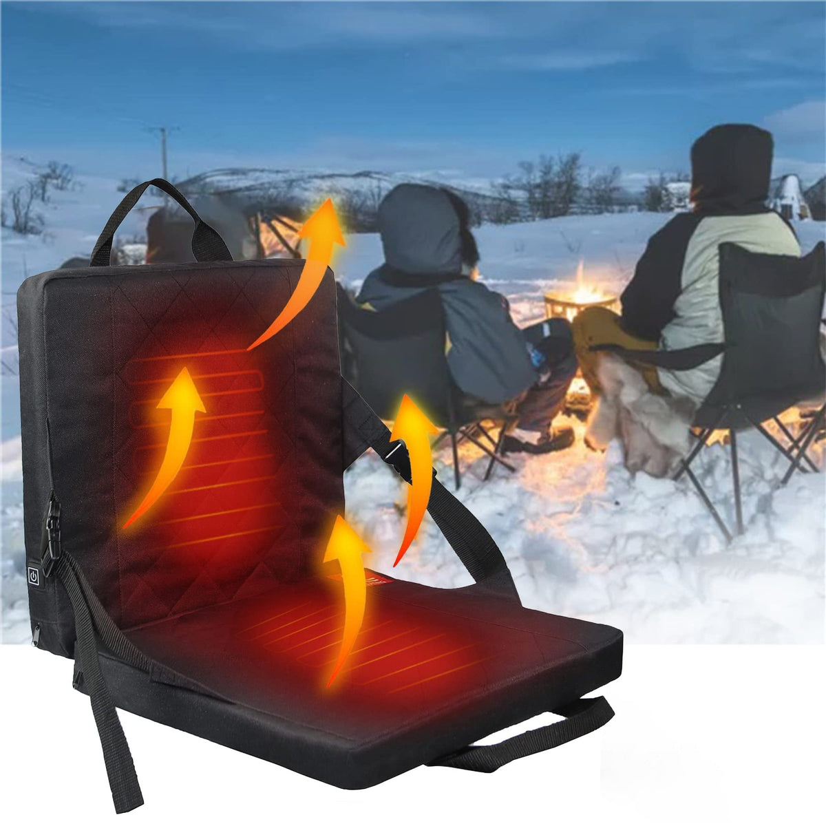 Opvouwbaar Verwarmingskussen 3 Temperatuurstanden USB Stoelverwarming voor Outdoor Kantoor Thuis Reizen Camping | Sansoti