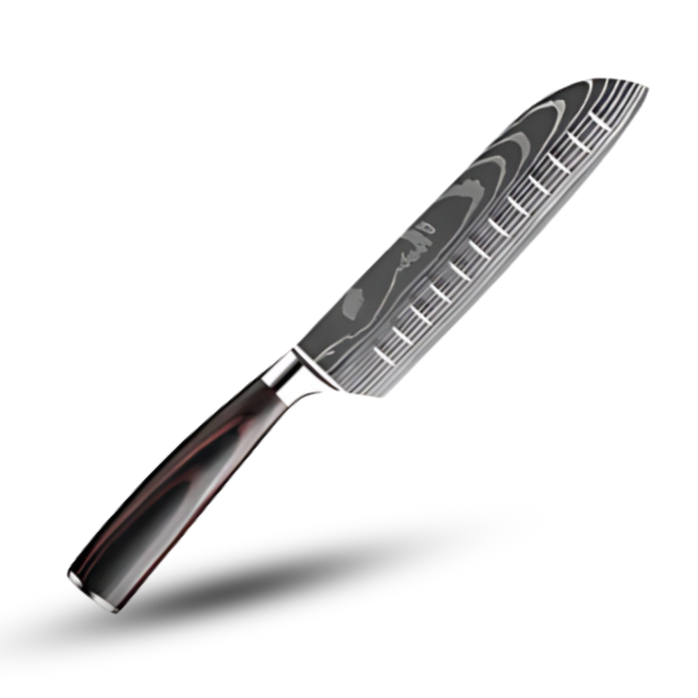 Japans Messenset 48-Laags Damascusstaal Pakkawood Handvat Santoku Koksmes Broodmes Groentenmes Professioneel | Sansoti