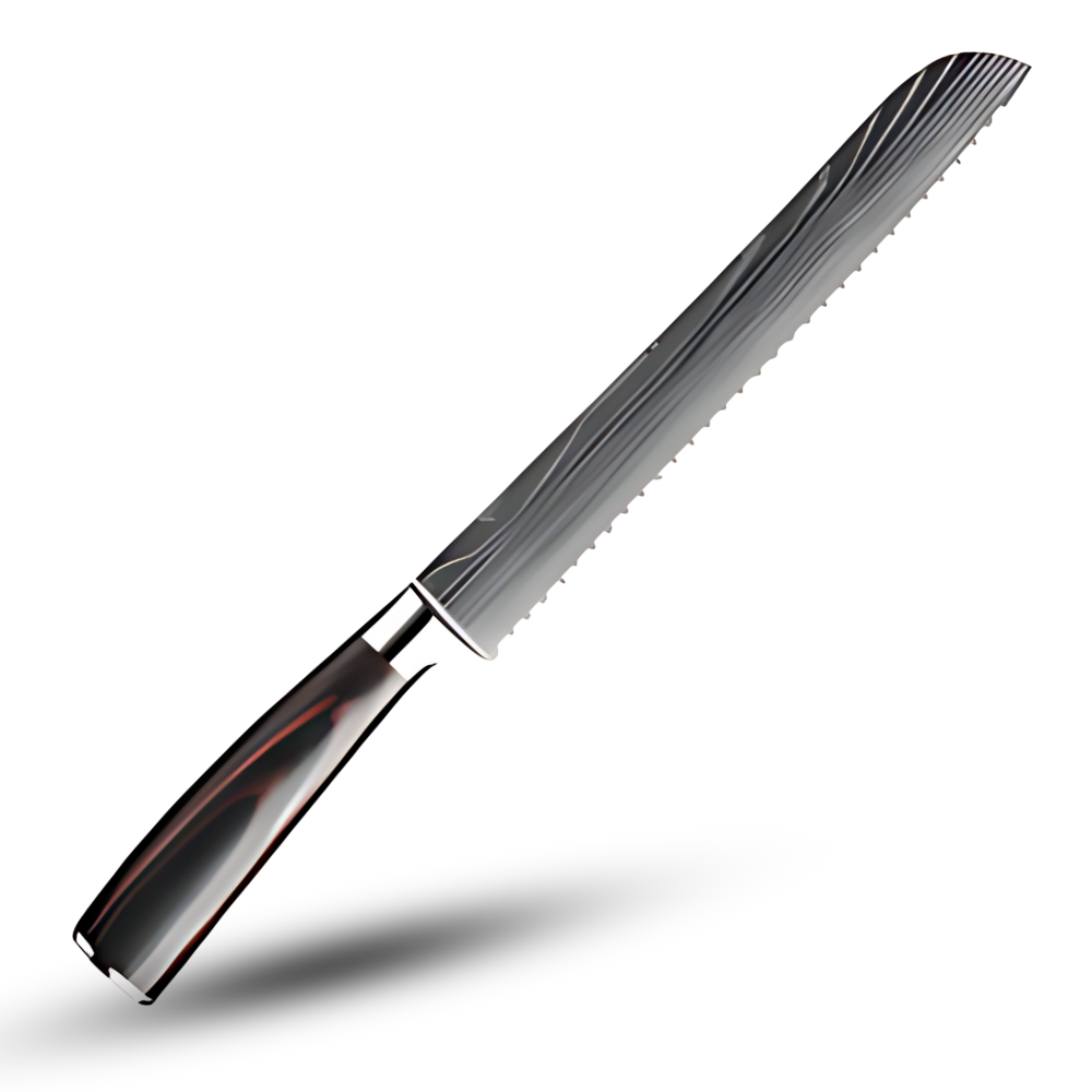 Japans Messenset 48-Laags Damascusstaal Pakkawood Handvat Santoku Koksmes Broodmes Groentenmes Professioneel | Sansoti