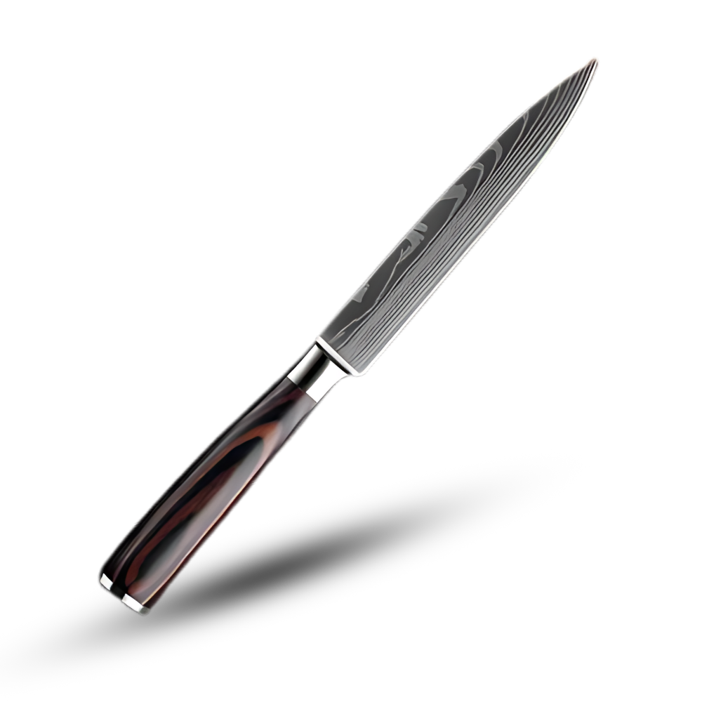 Japans Messenset 48-Laags Damascusstaal Pakkawood Handvat Santoku Koksmes Broodmes Groentenmes Professioneel | Sansoti