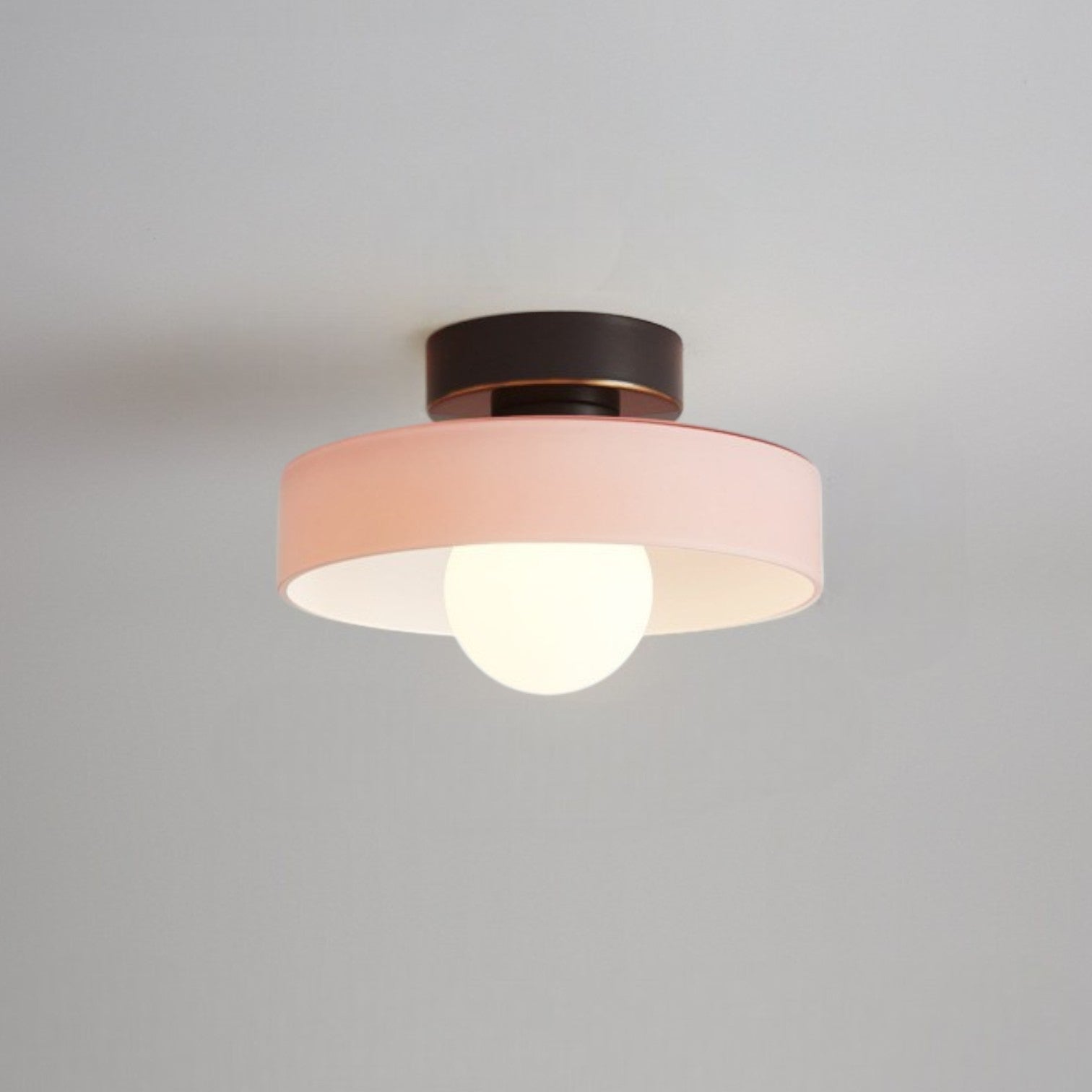 Plafonnier géométrique Ø24cm en laiton et verre cuivré, douille G9, éclairage intérieur pour entrée, chambre et salle à manger | Sansoti