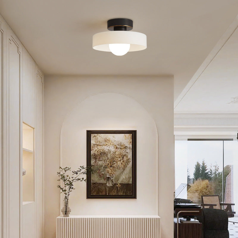 Plafonnier géométrique Ø24cm en laiton et verre cuivré, douille G9, éclairage intérieur pour entrée, chambre et salle à manger | Sansoti