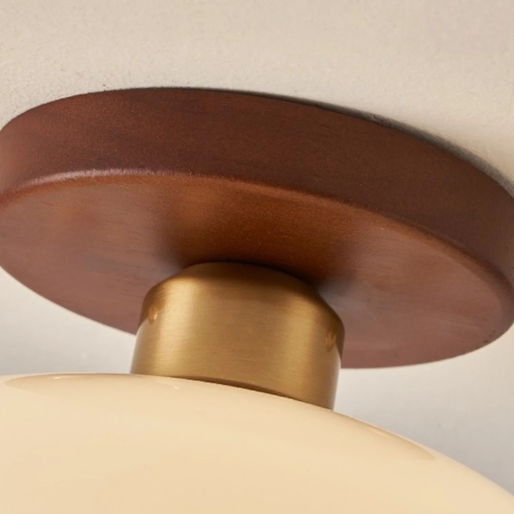 Plafonnier boule en verre crème blanc chaud LED E27 design Bauhaus entrée chambre salon éclairage plafonnier | Sansoti