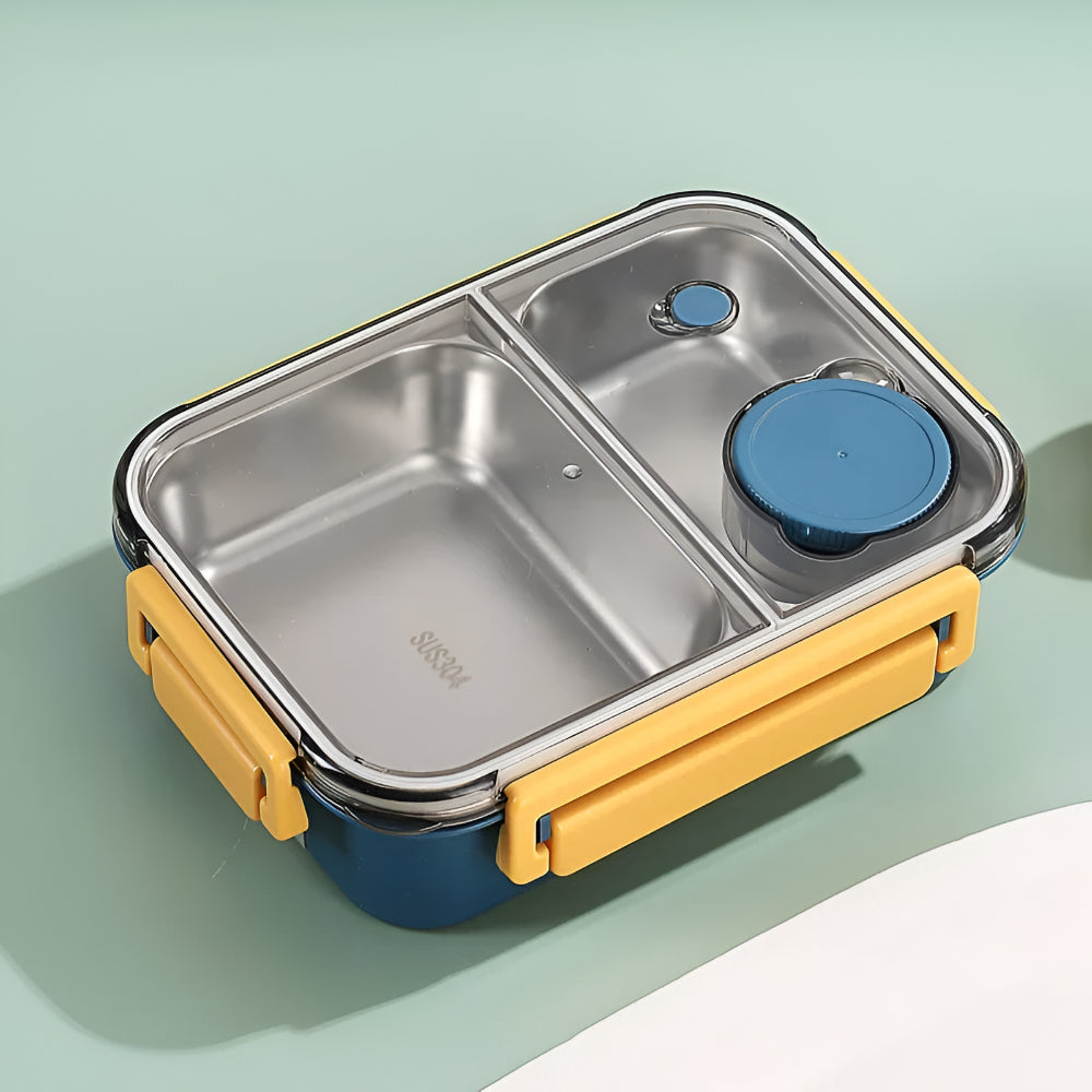 Isolerende Lunchbox Roestvrijstaal 850ml Lekvrij Warmhoudbox Thermo Voedseltrommel Werk School Reizen Meerdere Vakken | Sansoti