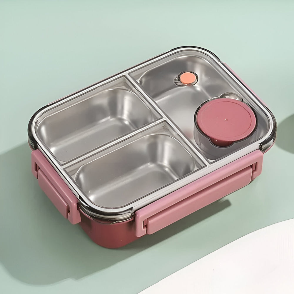 Isolerende Lunchbox Roestvrijstaal 850ml Lekvrij Warmhoudbox Thermo Voedseltrommel Werk School Reizen Meerdere Vakken | Sansoti