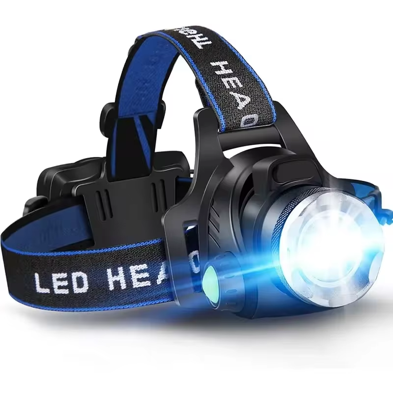 Oplaadbare Hoofdlamp LED 2000 Lumen Verstelbare Zoom Waterdicht Hoofdverlichting voor Outdoor Wandelen Kamperen | Sansoti