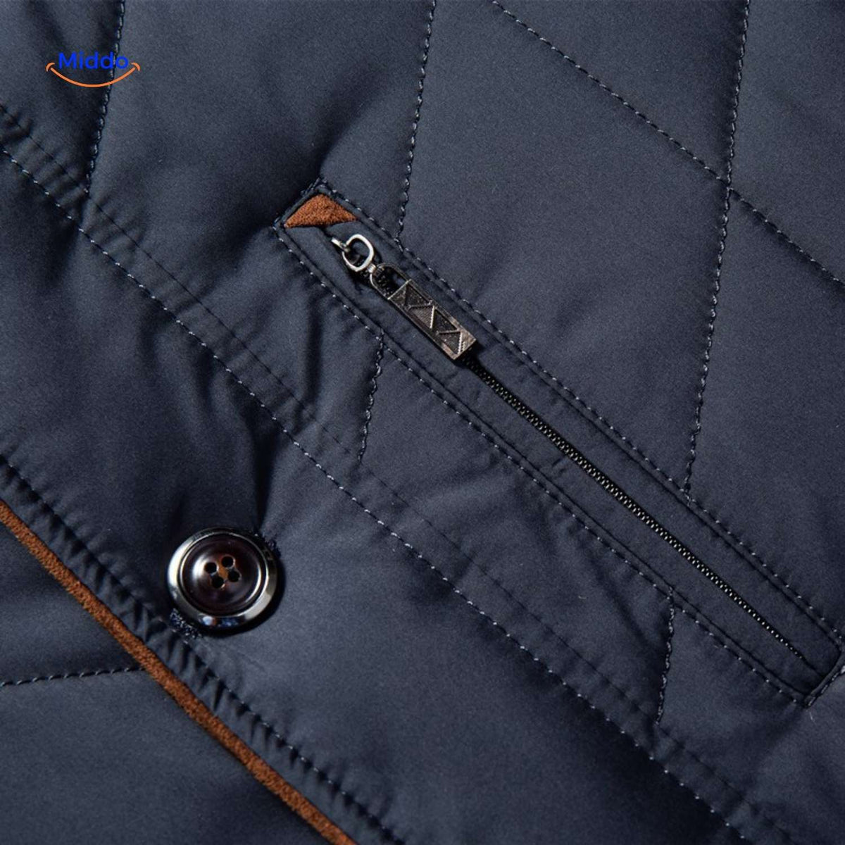 Gesteppte Herrenjacke aus Polyester mit Stehkragen und Seitentaschen - Übergangszeit, lässig, geschäftlich, stilvoll, für Frühlingswetter | Sansoti