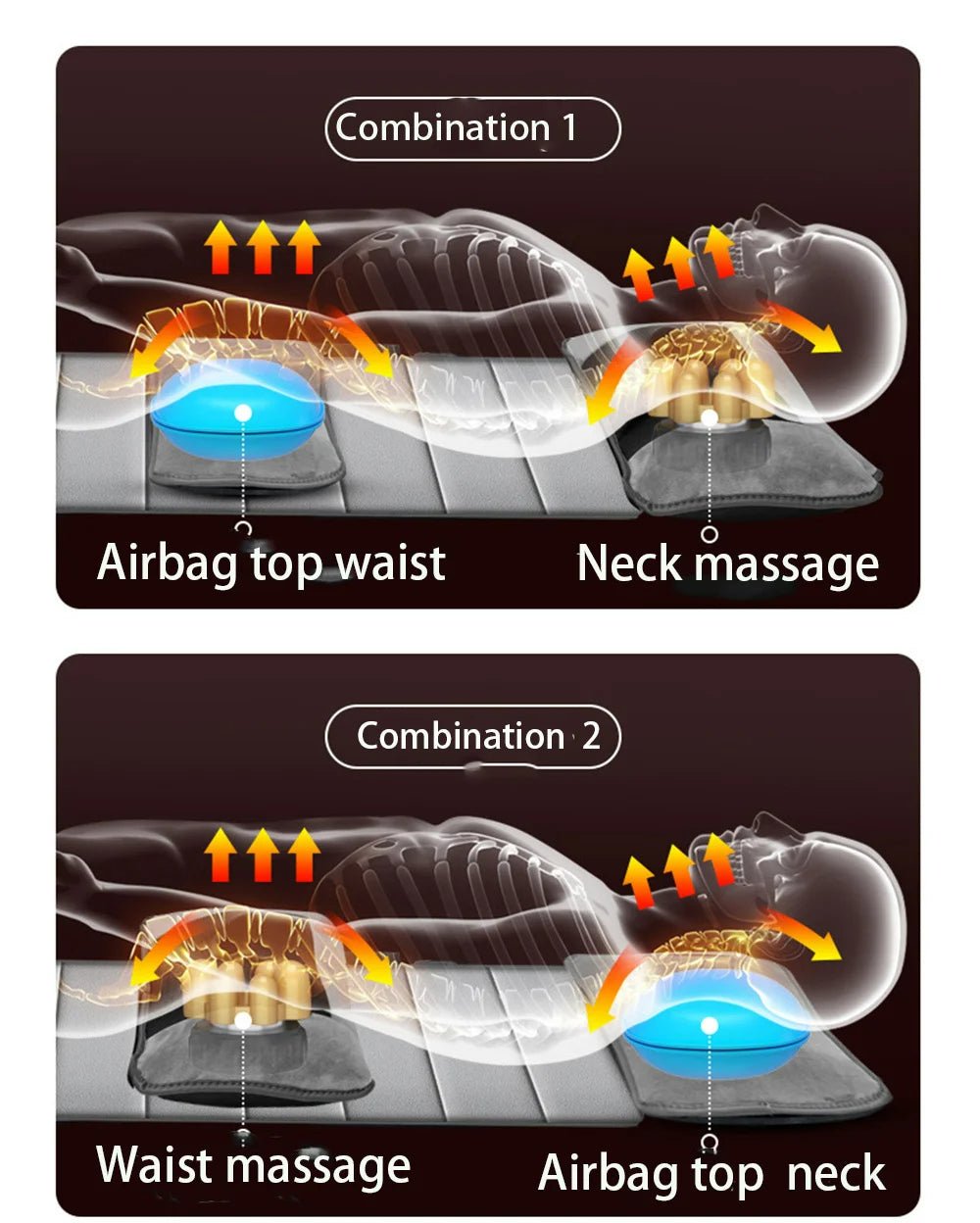 Elektrische Massagemat Shiatsu Volledige Lichaam Warmtefunctie 9 Modi Liggen Zitten Slapen Ontspanning | Sansoti