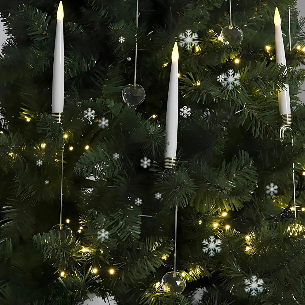 Veilige LED Kerstboomkaarsen met Afstandsbediening Flakkerend Licht Decoratieve Batterij Verlichting Warm Wit Dimbaar Timer Kerstdecoratie | Sansoti