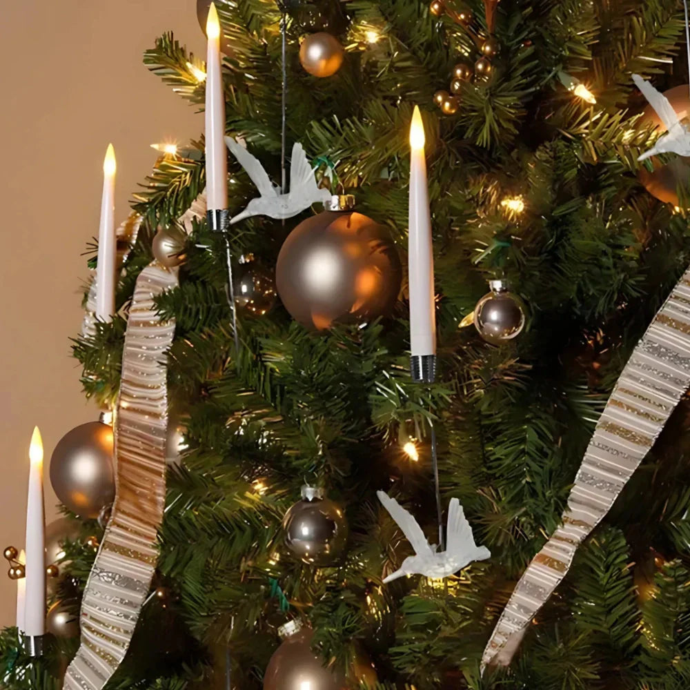Veilige LED Kerstboomkaarsen met Afstandsbediening Flakkerend Licht Decoratieve Batterij Verlichting Warm Wit Dimbaar Timer Kerstdecoratie | Sansoti