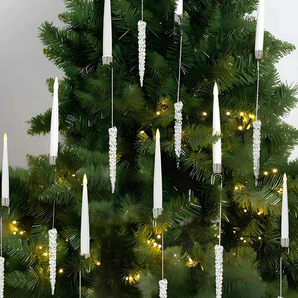Veilige LED Kerstboomkaarsen met Afstandsbediening Flakkerend Licht Decoratieve Batterij Verlichting Warm Wit Dimbaar Timer Kerstdecoratie | Sansoti