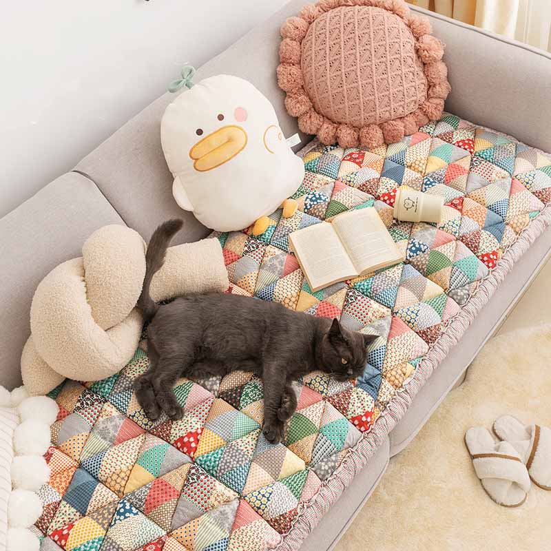 Bankhoes Katoen met Gewatteerde Beschermlaag 60x180cm Antislip Meubelbeschermer Zithoezen Diverse Kleuren | Sansoti