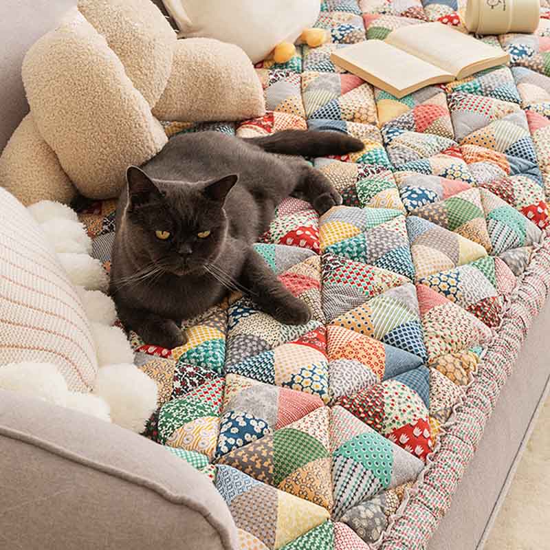 Bankhoes Katoen met Gewatteerde Beschermlaag 60x180cm Antislip Meubelbeschermer Zithoezen Diverse Kleuren | Sansoti