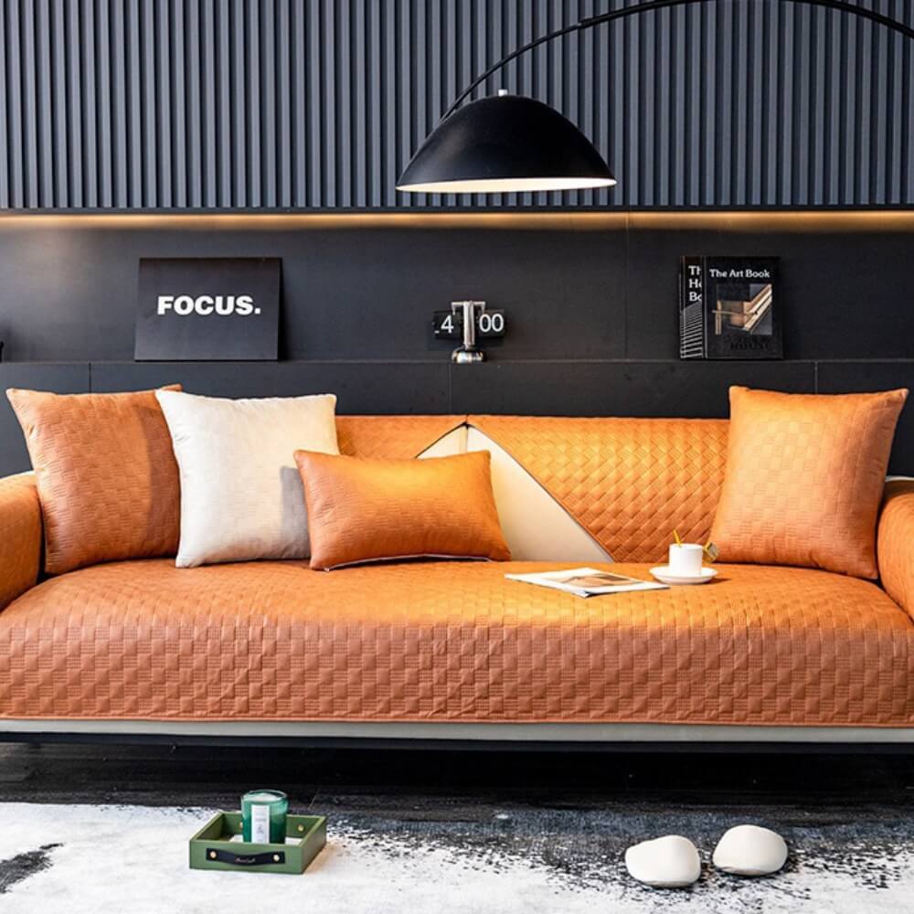 Housse de canapé imperméable en similicuir, protège-meuble antidérapant pour salon, différentes dimensions, housses de siège modernes | Sansoti