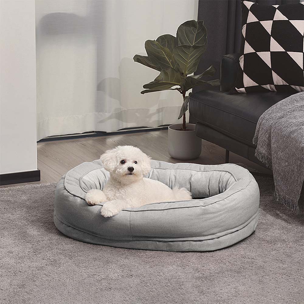 Orthopedisch Hondenmand Donut Rond met Hoge Rand en Antislip Onderkant voor Kleine Middelgrote Grote Honden | Sansoti