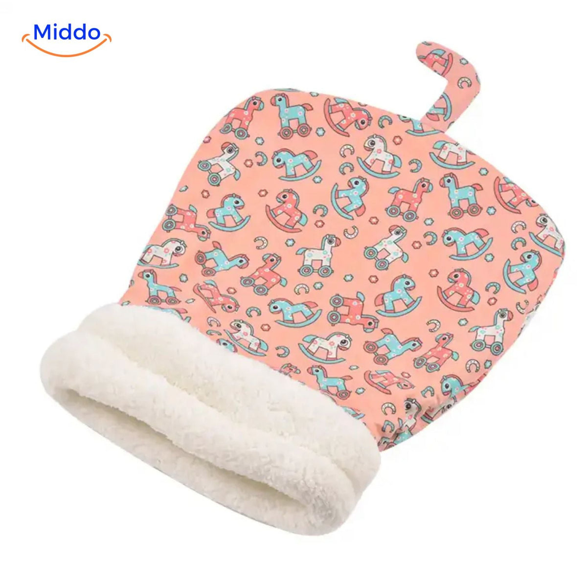 Plüschige Schlafsack-Katzenbett mit Muster, warm und bequem, für kleine und große Katzen, alle Jahreszeiten, Haustier | Sansoti