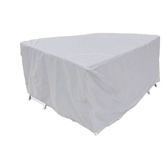 Tuinmeubelhoes Weerbestendig Polyester UV-Bescherming Vierkant Rechthoek Zwart Zilver Waterdicht Buiten | Sansoti