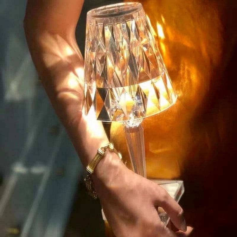 Lampe de table Cristal Dimmable Toucher 3 niveaux Rechargeable Design | Restfield