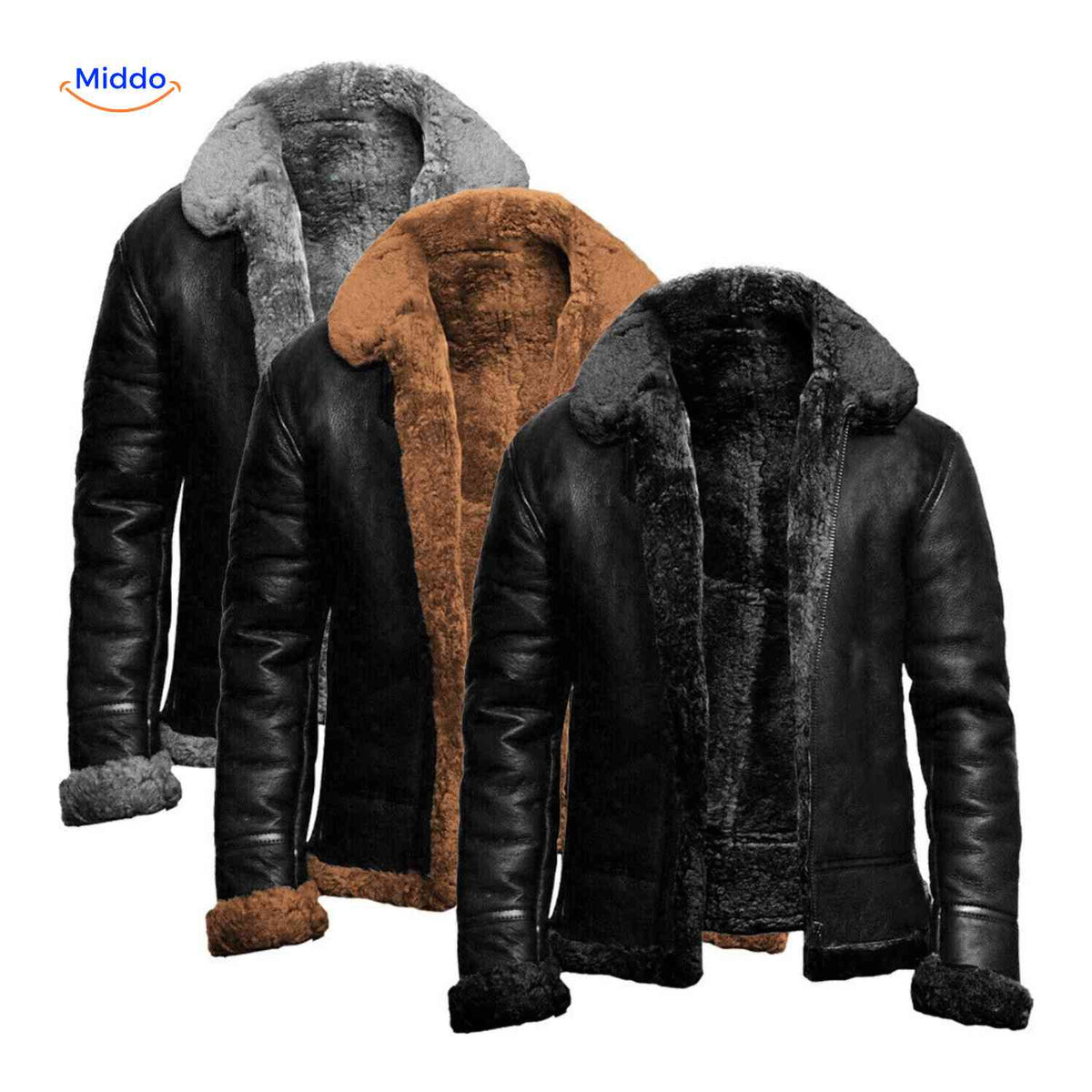 Gevoerde Winterjas Ritssluiting Heren Casual Jas Reverskraag Fleece Voering Losvallend Comfortabel Model | Sansoti