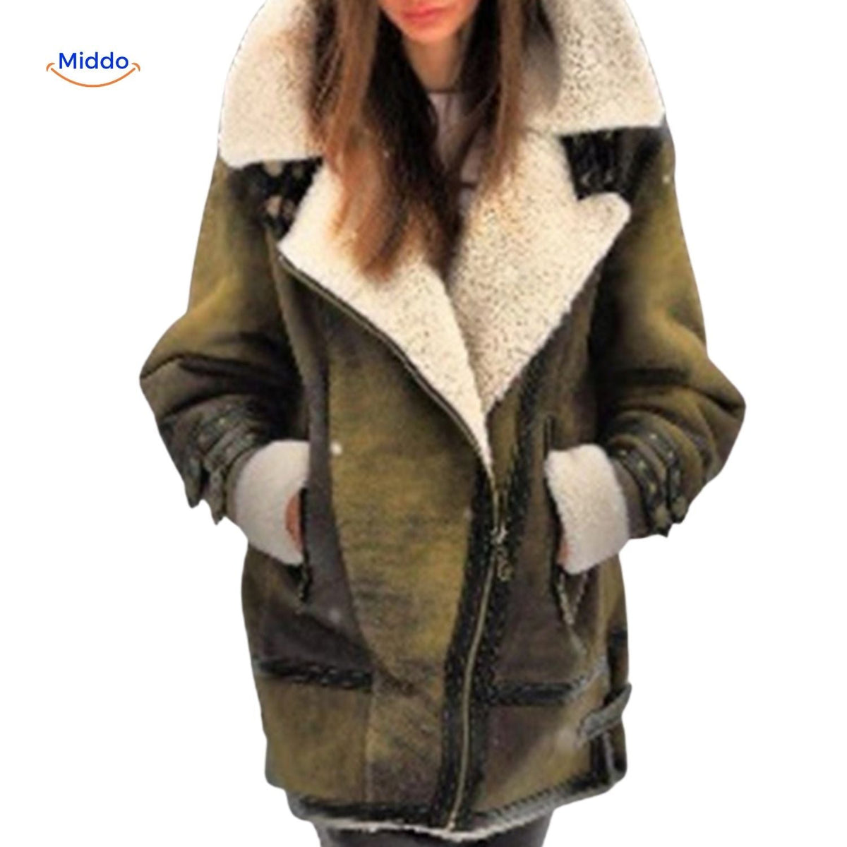 Langer gefütterter Wintermantel für Damen | Wildlederoptik | Weicher Innenkragen | Vielseitig für Herbst & Winter | Sansoti