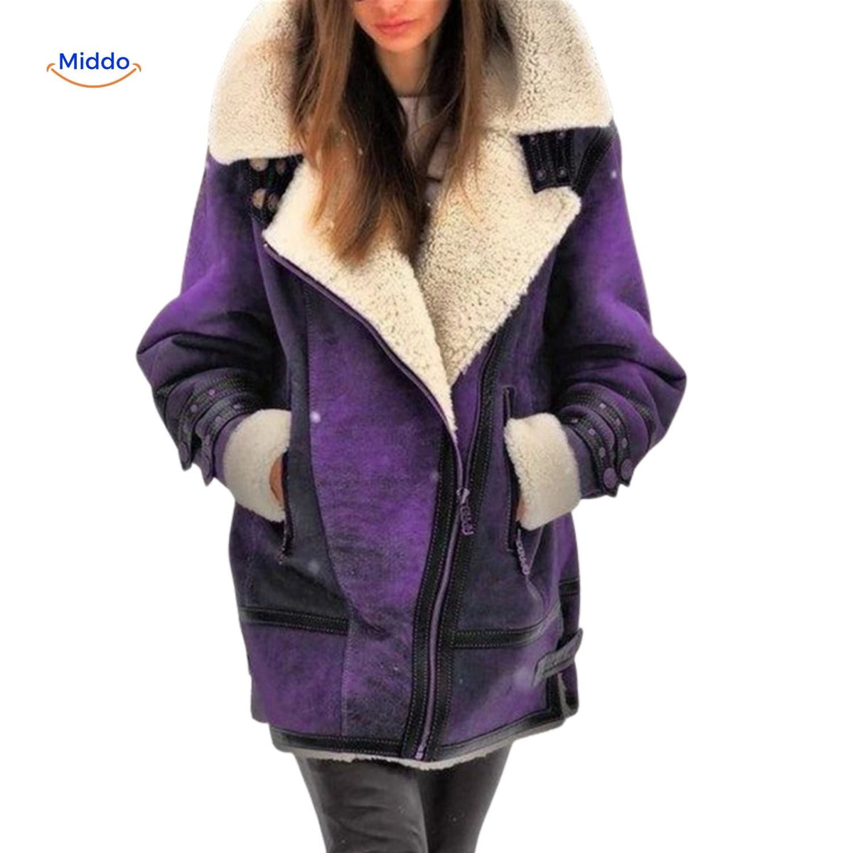 Langer gefütterter Wintermantel für Damen | Wildlederoptik | Weicher Innenkragen | Vielseitig für Herbst & Winter | Sansoti