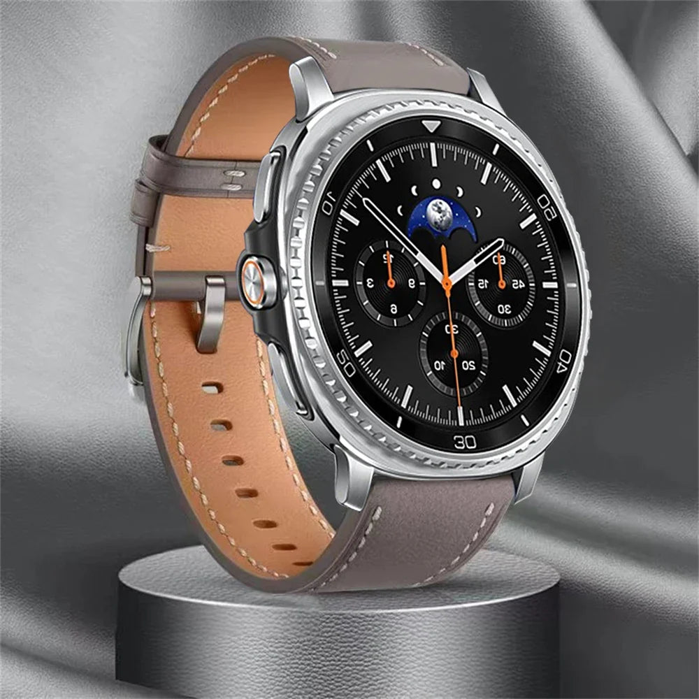 Skórzany pasek do smartwatcha z polerowanym zapięciem do zegarków 40–46 mm – stylowe akcesorium na nadgarstek | Sansoti
