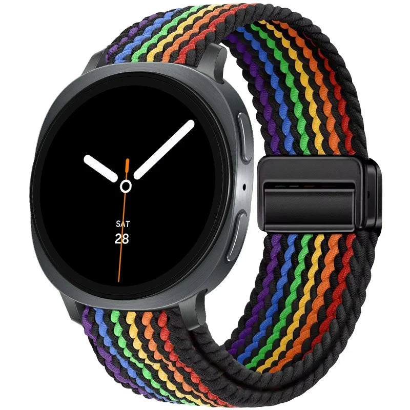 Geflochtenes Nylon-Smartwatch-Armband, atmungsaktiv, verstellbar, mit Metallschließe, für Galaxy-Uhr | Sansoti
