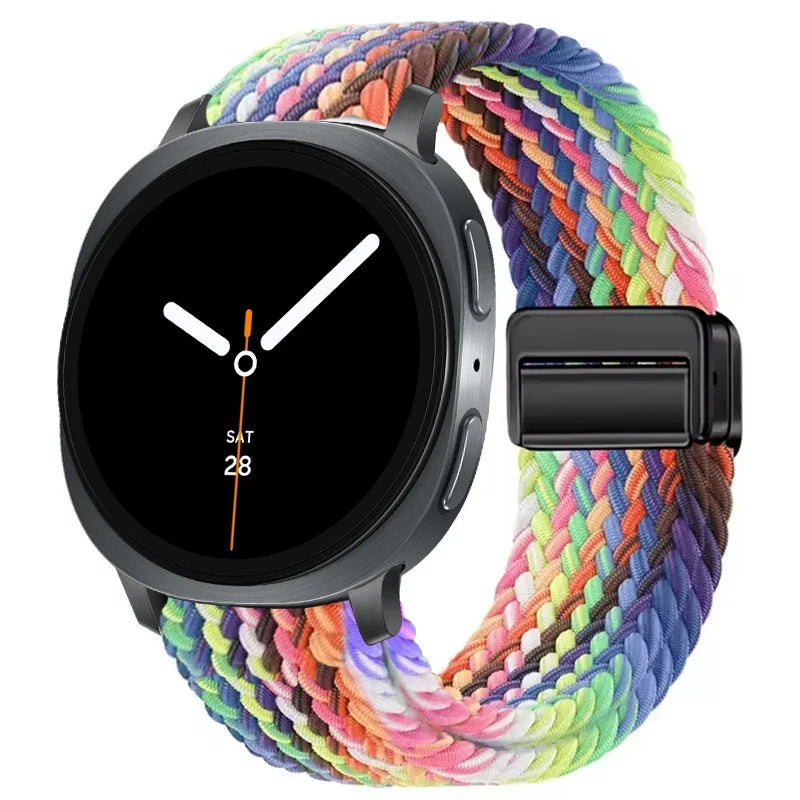 Geflochtenes Nylon-Smartwatch-Armband, atmungsaktiv, verstellbar, mit Metallschließe, für Galaxy-Uhr | Sansoti