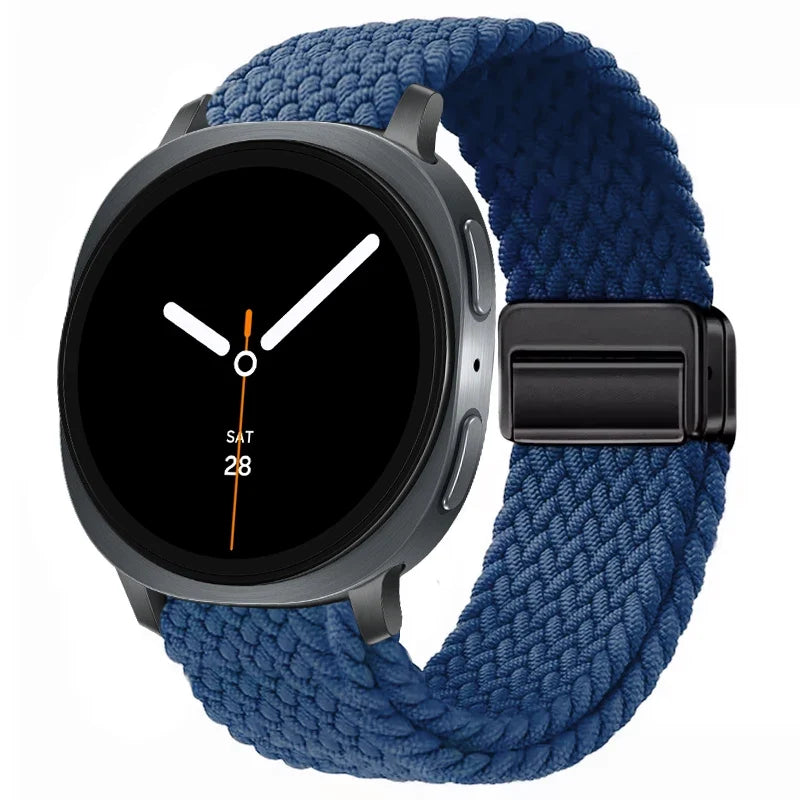 Geflochtenes Nylon-Smartwatch-Armband, atmungsaktiv, verstellbar, mit Metallschließe, für Galaxy-Uhr | Sansoti