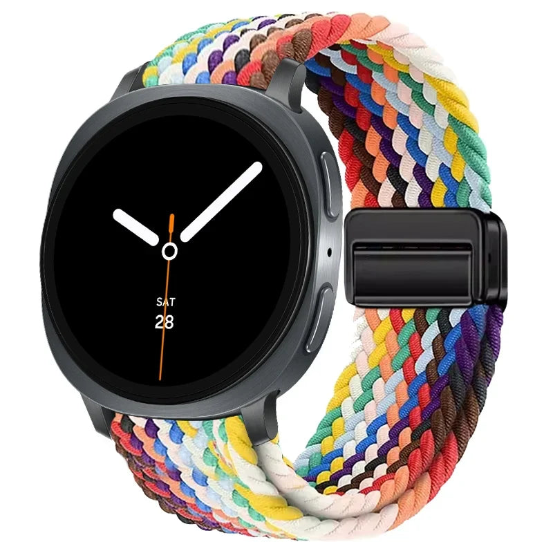 Geflochtenes Nylon-Smartwatch-Armband, atmungsaktiv, verstellbar, mit Metallschließe, für Galaxy-Uhr | Sansoti