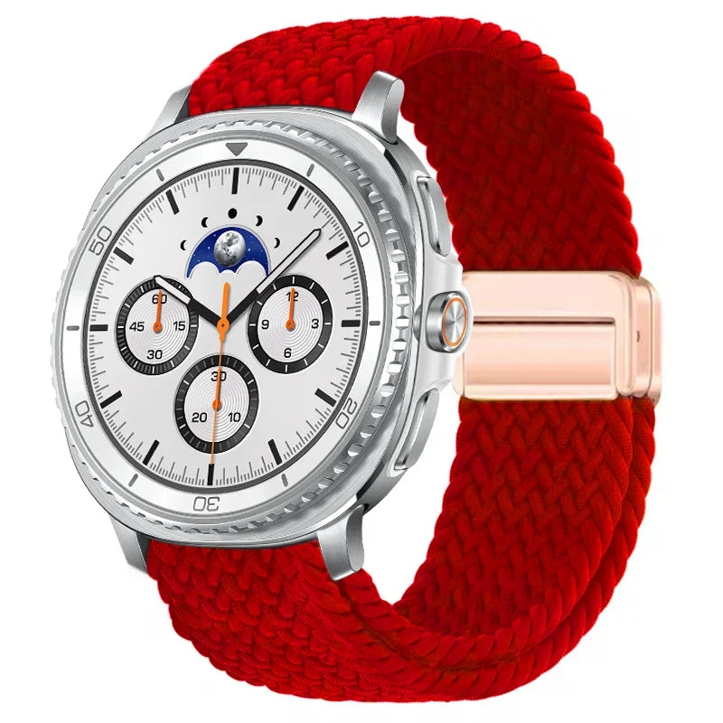 Geflochtenes Nylon-Smartwatch-Armband, atmungsaktiv, verstellbar, mit Metallschließe, für Galaxy-Uhr | Sansoti