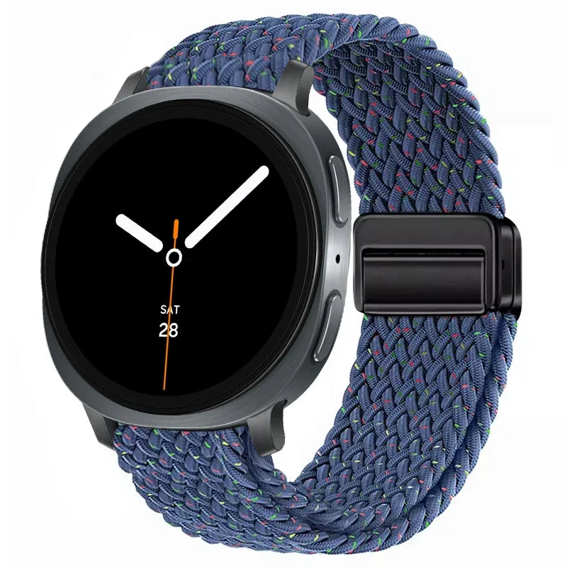 Geflochtenes Nylon-Smartwatch-Armband, atmungsaktiv, verstellbar, mit Metallschließe, für Galaxy-Uhr | Sansoti
