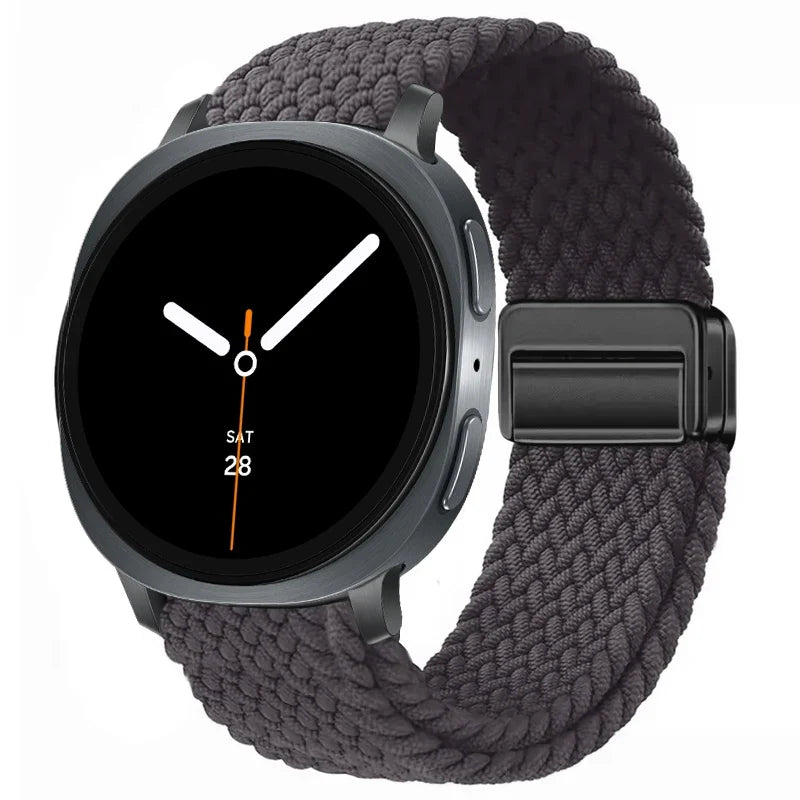 Geflochtenes Nylon-Smartwatch-Armband, atmungsaktiv, verstellbar, mit Metallschließe, für Galaxy-Uhr | Sansoti