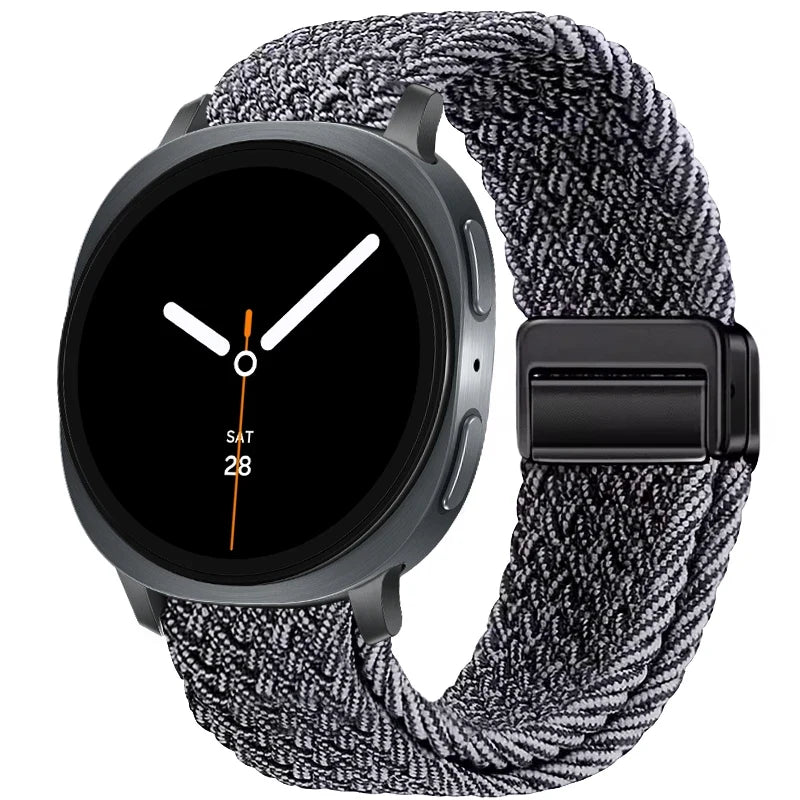 Geflochtenes Nylon-Smartwatch-Armband, atmungsaktiv, verstellbar, mit Metallschließe, für Galaxy-Uhr | Sansoti