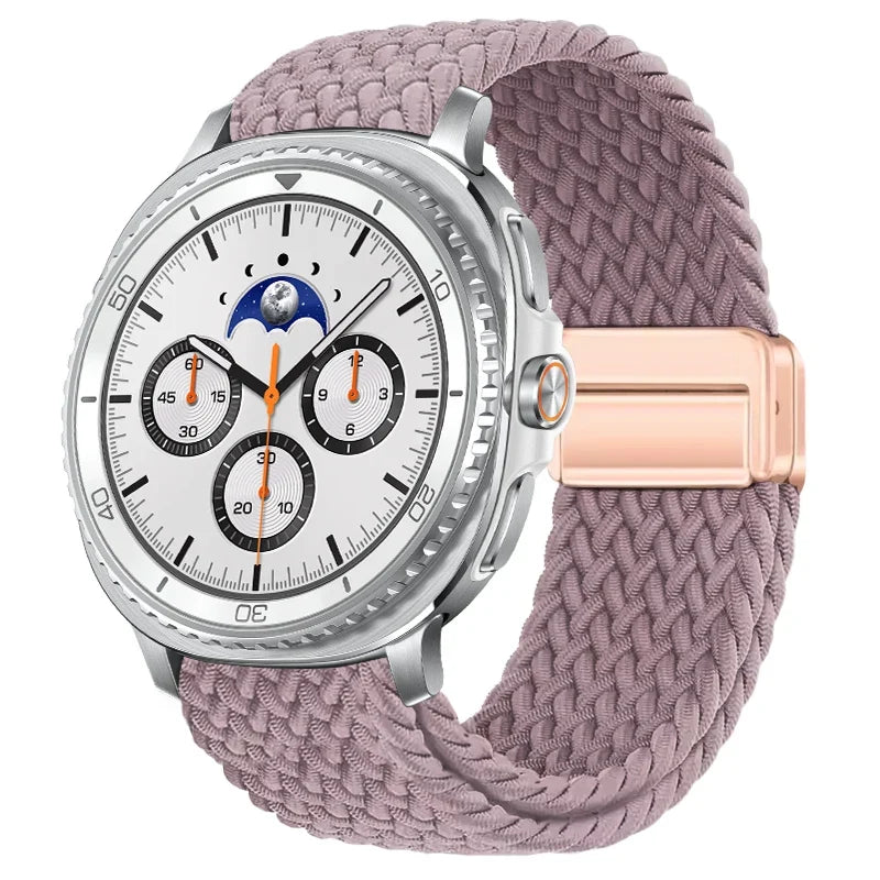 Geflochtenes Nylon-Smartwatch-Armband, atmungsaktiv, verstellbar, mit Metallschließe, für Galaxy-Uhr | Sansoti