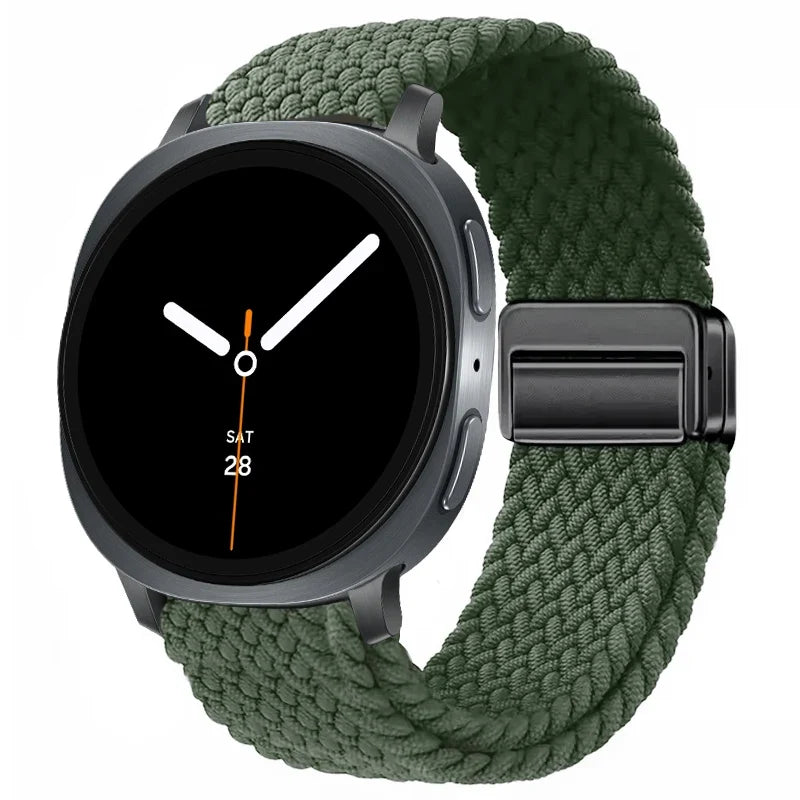 Geflochtenes Nylon-Smartwatch-Armband, atmungsaktiv, verstellbar, mit Metallschließe, für Galaxy-Uhr | Sansoti
