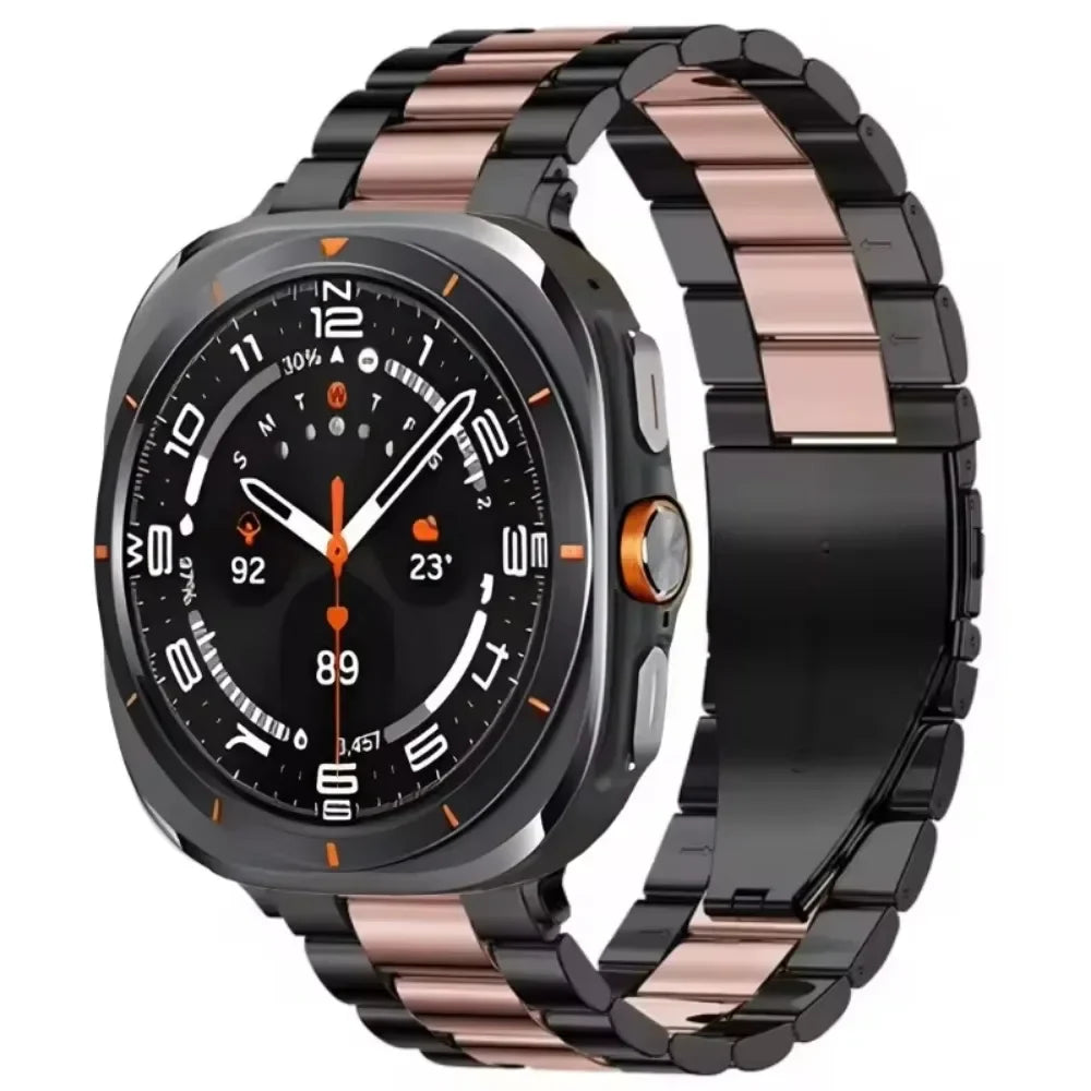 Verstellbares Edelstahl-Uhrenarmband 22 cm, Gliederarmband aus Metall, Smartwatch-Armband, universell kompatibel | Sansoti