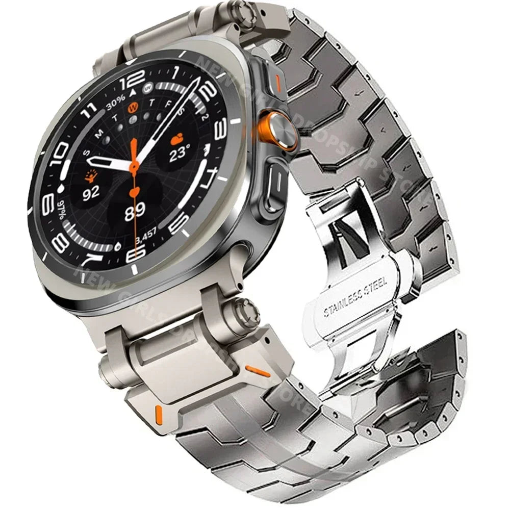 RVS Smartwatch Schakelband Gepolijst 40mm 44mm 46mm Verstelbaar Metalen Horlogebandje Premium Kwaliteit | Sansoti