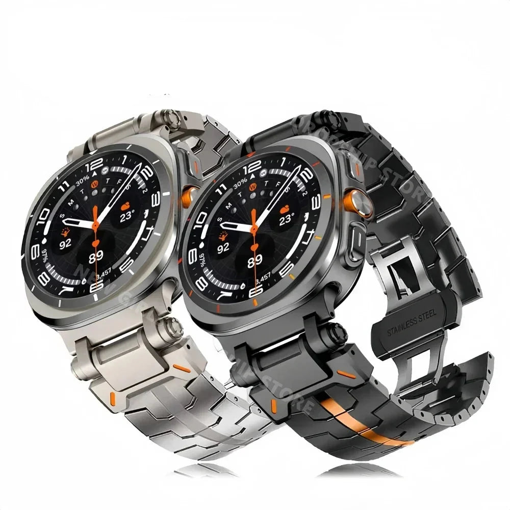 RVS Smartwatch Schakelband Gepolijst 40mm 44mm 46mm Verstelbaar Metalen Horlogebandje Premium Kwaliteit | Sansoti