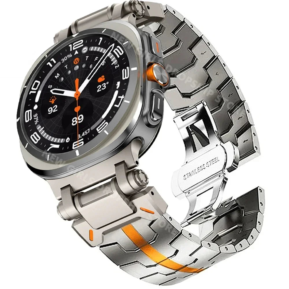 RVS Smartwatch Schakelband Gepolijst 40mm 44mm 46mm Verstelbaar Metalen Horlogebandje Premium Kwaliteit | Sansoti
