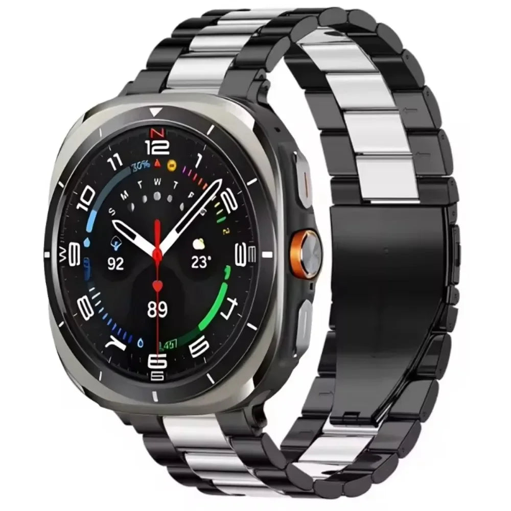 Verstellbares Edelstahl-Uhrenarmband 22 cm, Gliederarmband aus Metall, Smartwatch-Armband, universell kompatibel | Sansoti