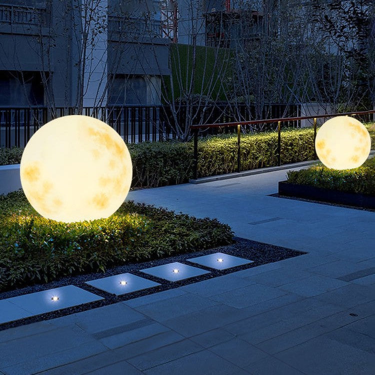 Lanterne de jardin en forme de lune à énergie solaire, LED, éclairage extérieur en résine et fibre de verre, décoration pour jardin, terrasse et balcon | Sansoti