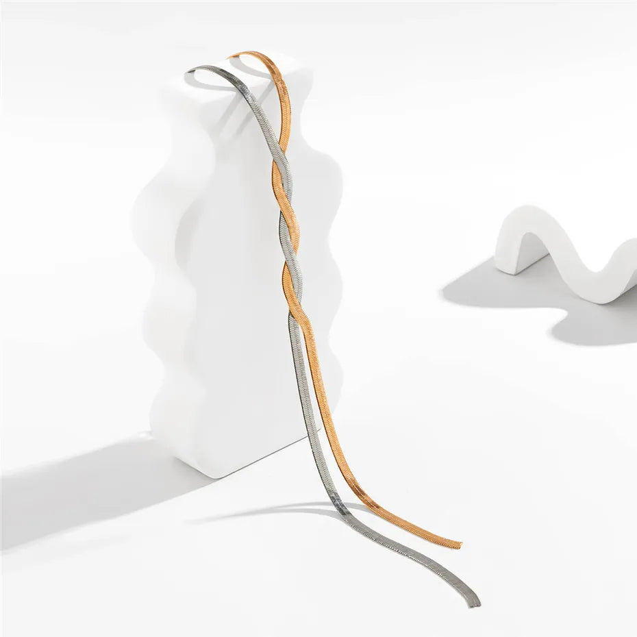 Verstelbare Slangenketting Halssieraad Goud Zilver Elegant Design | Sansoti