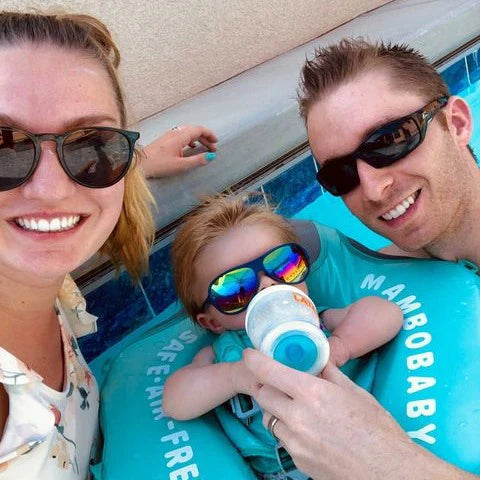 Opblaasbare Zwemhulp Baby met Zonnescherm UPF 50+ en Zacht Drijfcomfort | Veilige Zwemring voor Kinderen Pool en Strand | Visvormige Babyzwemband met Bescherming | Sansoti