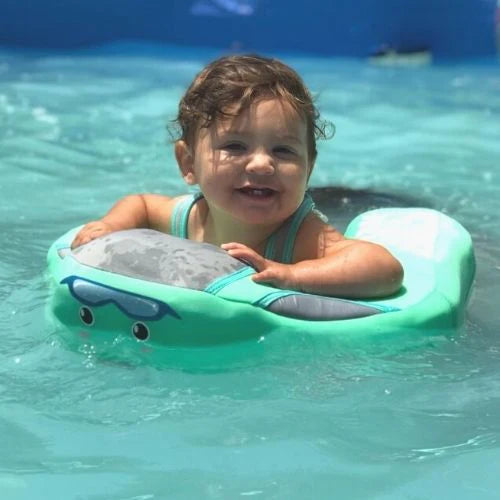 Opblaasbare Zwemhulp Baby met Zonnescherm UPF 50+ en Zacht Drijfcomfort | Veilige Zwemring voor Kinderen Pool en Strand | Visvormige Babyzwemband met Bescherming | Sansoti