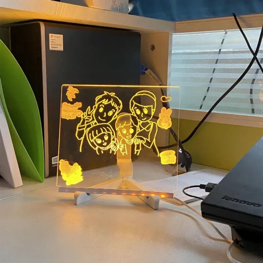 LED Lichtbord voor Tekenen en Notities – Herbruikbaar Schrijfbord met Neon Markeringen | Sansoti
