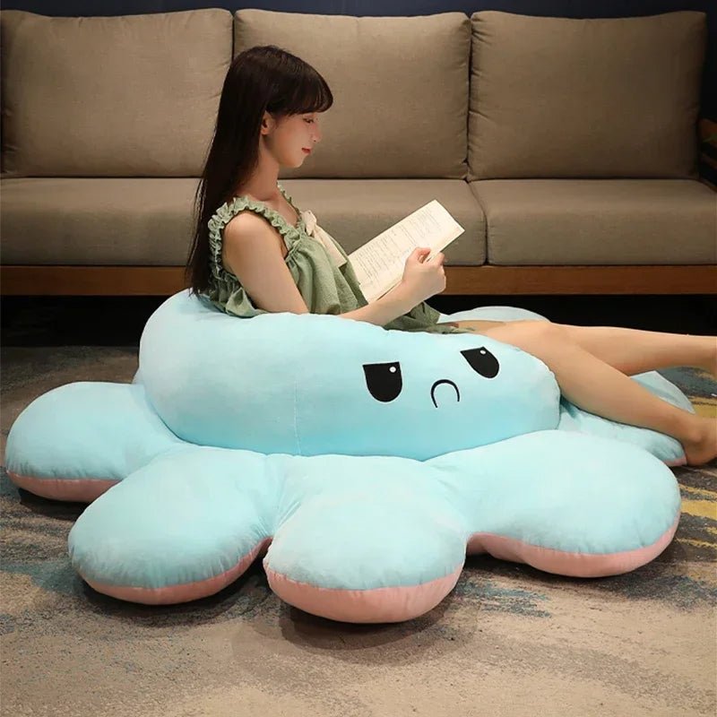 Wendbare Octopus Knuffel XXL 90-130cm Polyester Pluche Emotie Speelgoed Decoratie Kinderkamer Slaapkamer | Sansoti